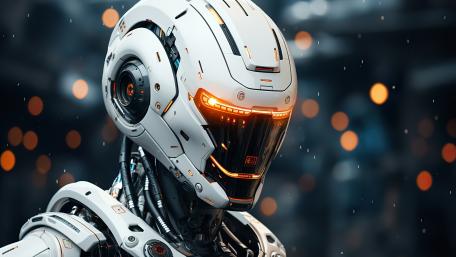 Luminescent Cyber Guardian wallpaper