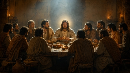 Sacred Candlelit Last Supper wallpaper