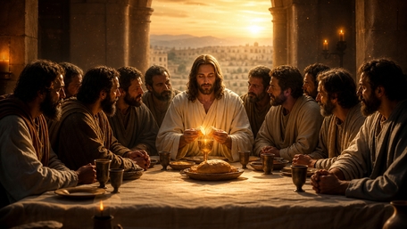 Sacred Last Supper at Candlelit Dawn wallpaper
