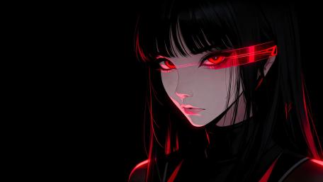 Neon Shadow Cyberpunk Anime Girl wallpaper