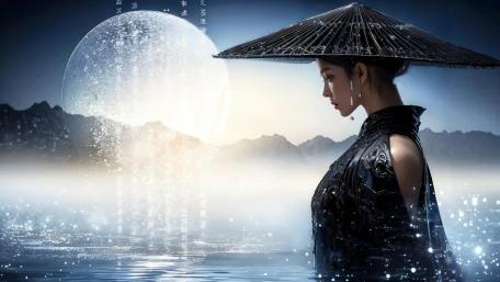 Moonlit Wuxia Dreamscape wallpaper