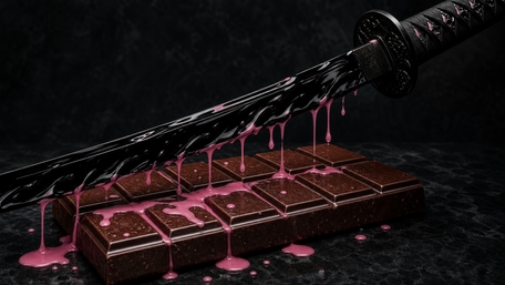 Chocolate Katana Drip Showcase wallpaper