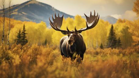Majestic Moose in Golden Autumn Forest wallpaper
