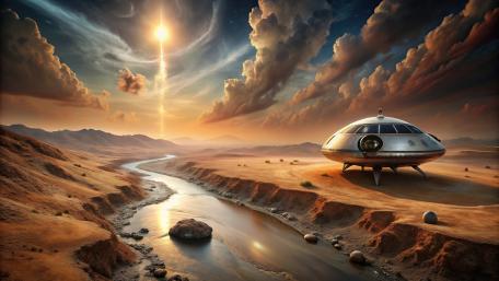 Alien Desert Dawn Voyage wallpaper