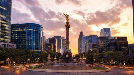 Sunset Over Mexico City Skyline wallpaper