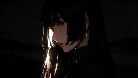 Silent Elegance in Shadowed Profile wallpaper