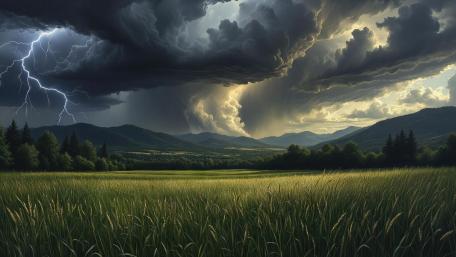 Stormbound Field Beneath Arcane Skies wallpaper