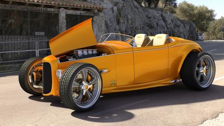 Orange Ford 32 Hot Rod Roadster wallpaper