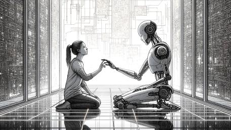 Silent Bond Between Human and Machine wallpaper