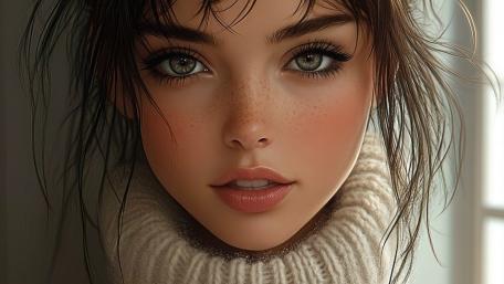 Soft Gaze Anime Portrait wallpaper