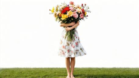 Floral Elegance on White wallpaper