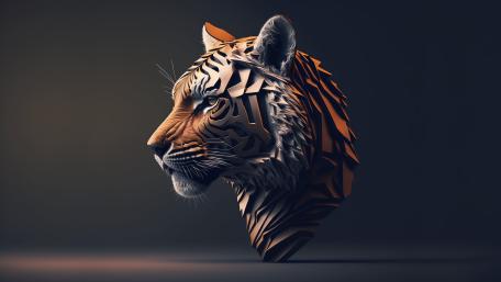 Futuristic Low Poly Tiger Head wallpaper