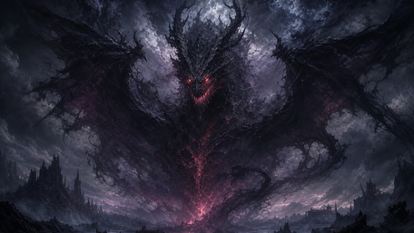 Shadowed Dragon of the Abyss wallpaper