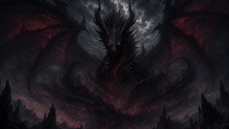 Infernal Dragon of the Shadow Abyss wallpaper