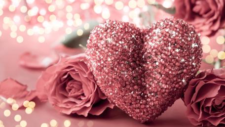 Glittering Pink Heart A Romantic wallpaper