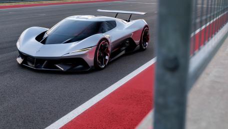 Futuristic Corvette Track Presence wallpaper