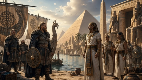 Viking Pharaoh Alliance at the Nile wallpaper