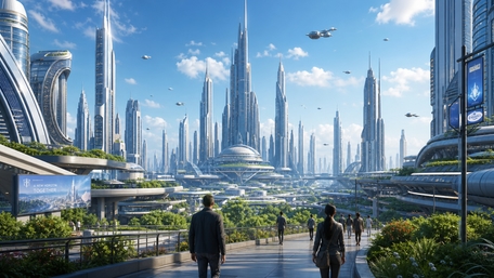 Futuristic Skyline of Tomorrow wallpaper