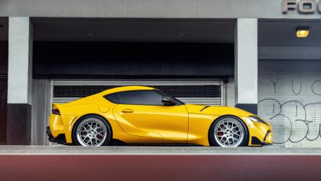 Yellow Toyota Supra Street Presence wallpaper