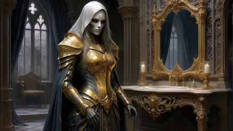 Gothic Dark Queen in Golden Hall wallpaper