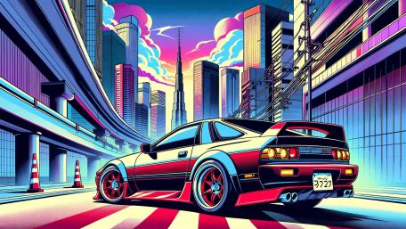 Neon Drift Skyline wallpaper
