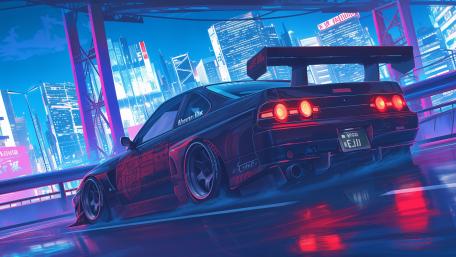 Neon Drift Skyline wallpaper