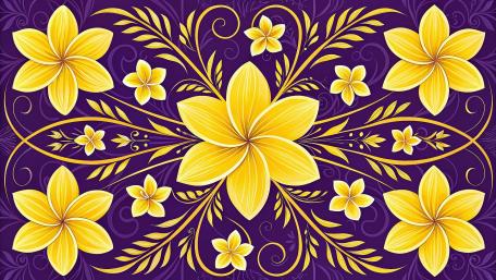 Golden Lotus Bloom Pattern wallpaper