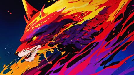 Vibrant Fox Flame Abstract wallpaper