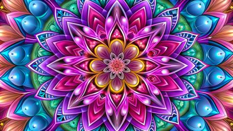 Vibrant Cosmic Mandala Bloom wallpaper