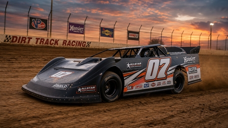 Dirt Track Thunder at Sunset wallpaper