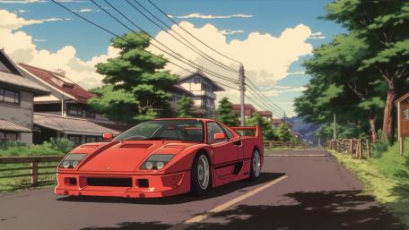 Retro Ferrari Dream wallpaper