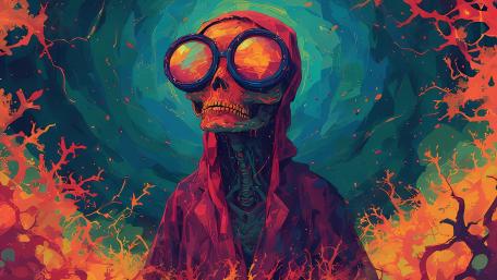 Psychedelic Skull Wanderer wallpaper