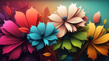 Vibrant Abstract Floral Burst wallpaper