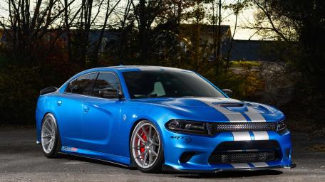 Dodge Charger SRT Power and Precision in Blue wallpaper