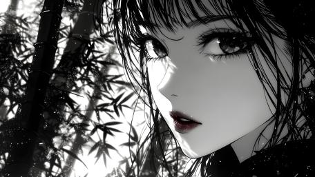Monochrome Bamboo Whisper wallpaper