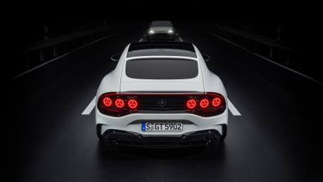 White Mercedes AMG GT Night Drive wallpaper