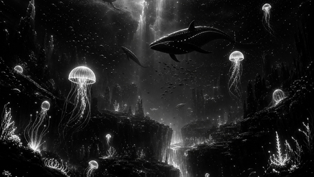 Midnight Glow Beneath the Abyss wallpaper