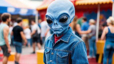 Blue Alien at the Fair wallpaper