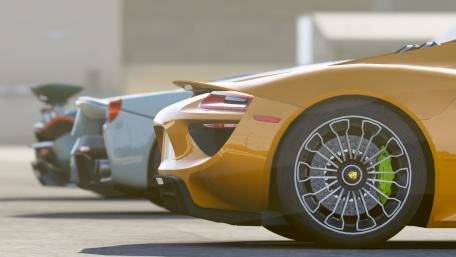 Golden Porsche Powerline wallpaper