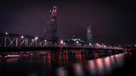 Hawthorne Bridge Night Glow wallpaper