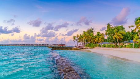 Maldives Tropical Paradise Sunset wallpaper