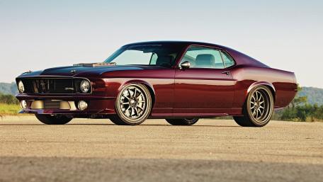 Classic Ford Mustang in Deep Burgundy Shine wallpaper