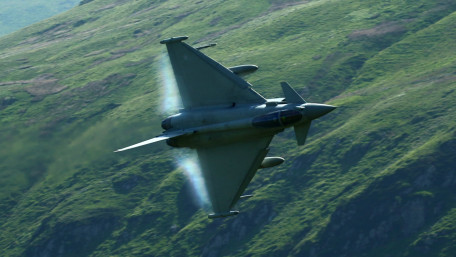 Eurofighter Typhoon Low Level Flight over Mach Loop wallpaper