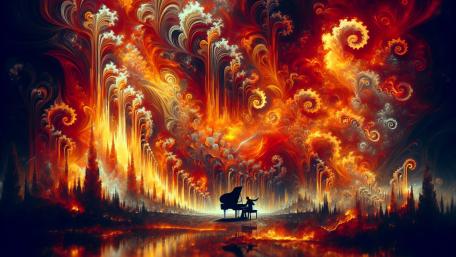 Blazing Piano Dreamscape wallpaper