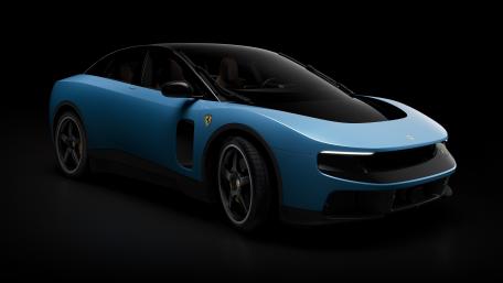 Futuristic Ferrari Luce in Midnight Blue wallpaper