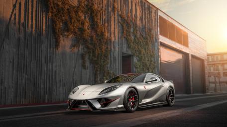 Sleek Ferrari 812 Superfast at Sunset wallpaper