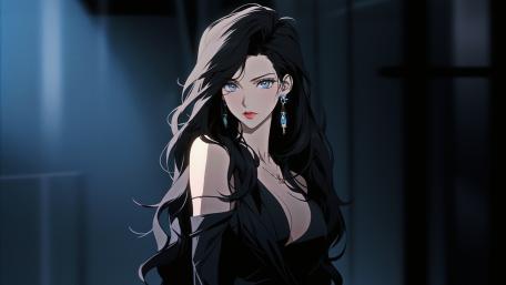 Midnight Elegance Anime Portrait wallpaper