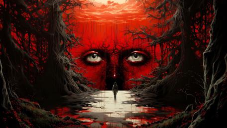 Haunted Red Forest Reckoning wallpaper