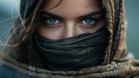 Mysterious Hooded Gaze wallpaper