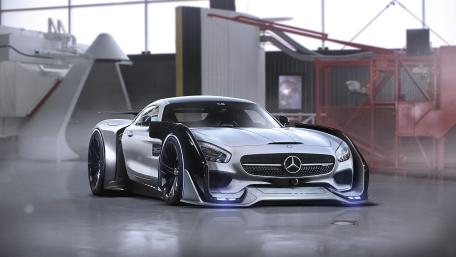 Mercedes AMG GT Silver Supercar wallpaper